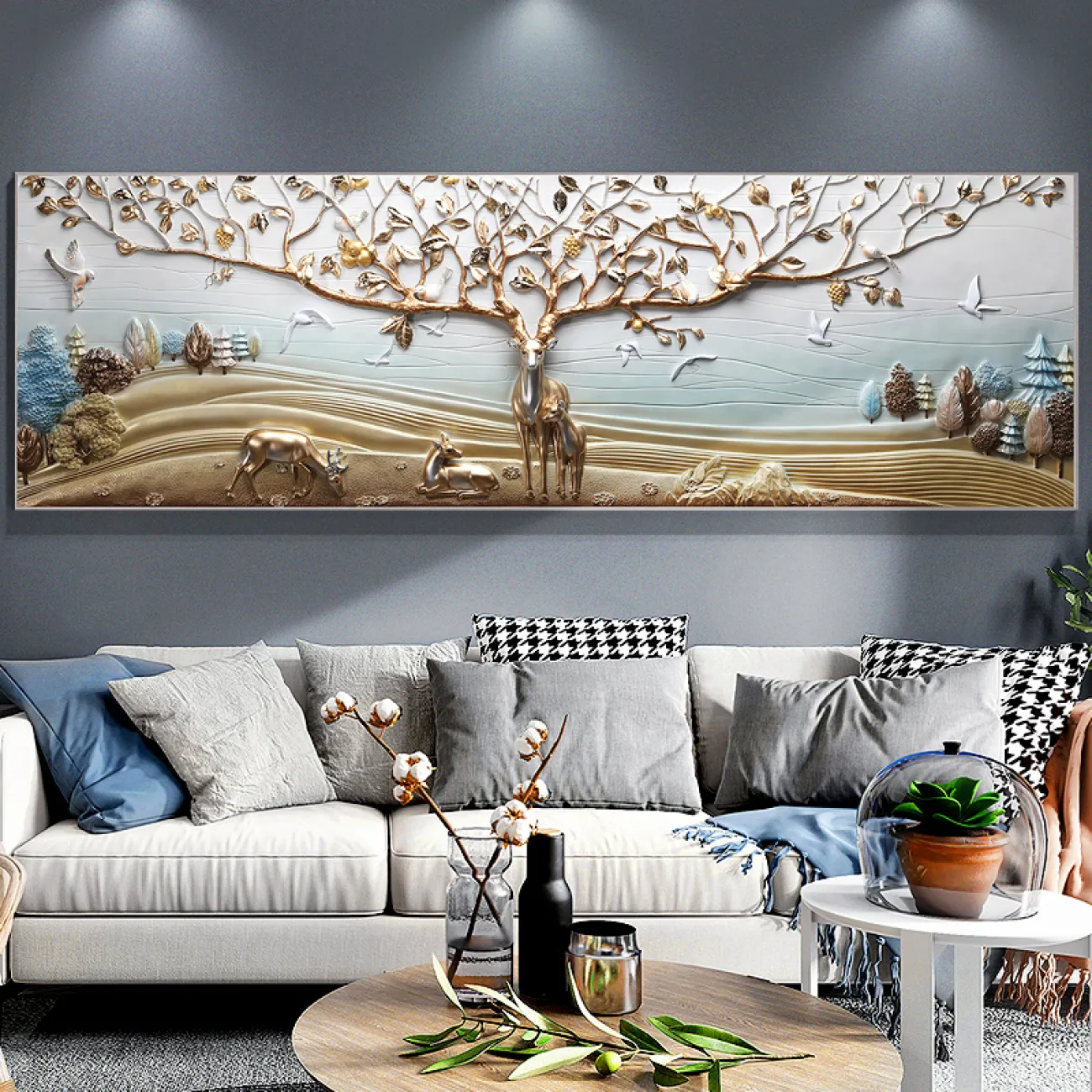 Роскошный настенный декор с оленем для гостиной LaLume DK20403-27