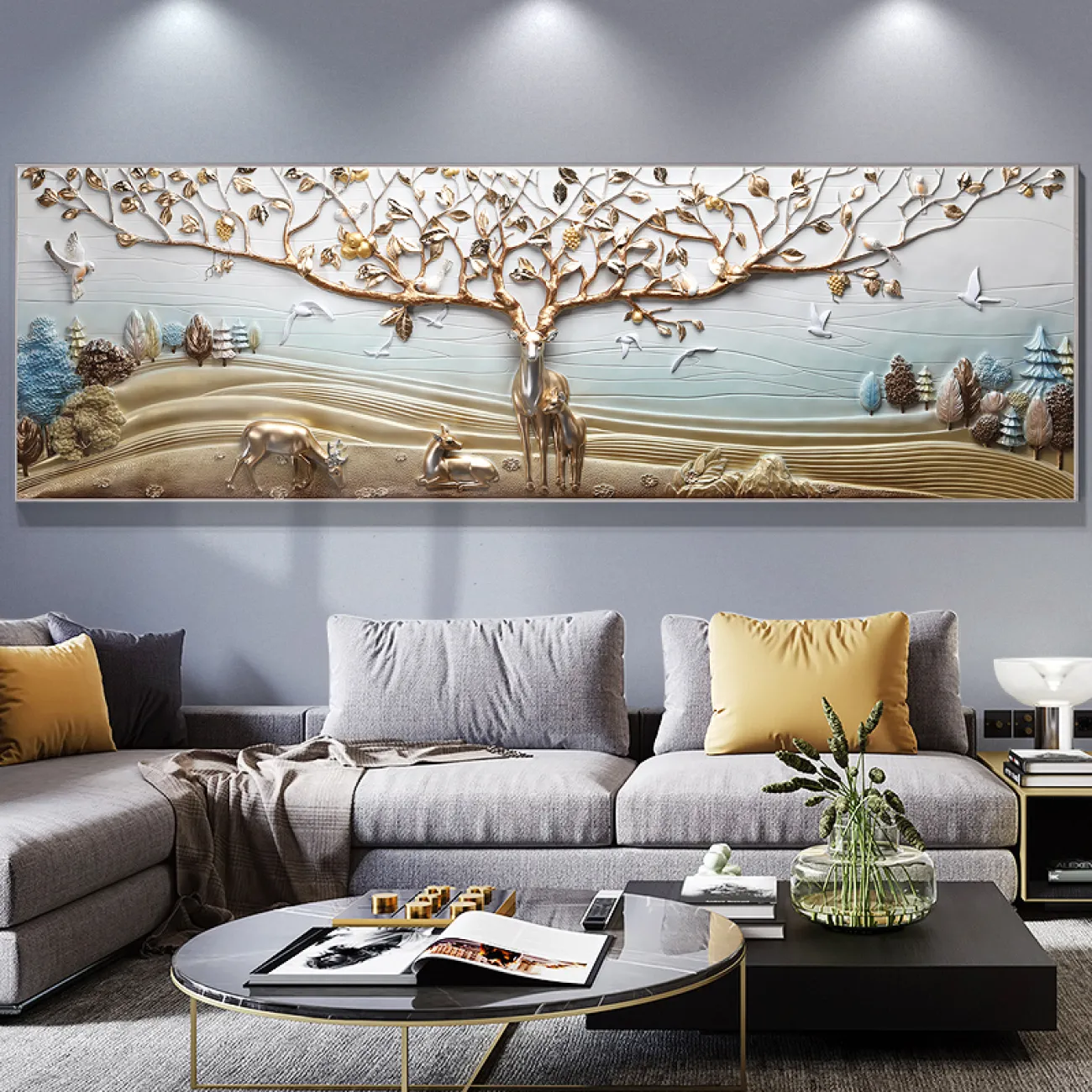 Роскошный настенный декор с оленем для гостиной LaLume DK20403-27