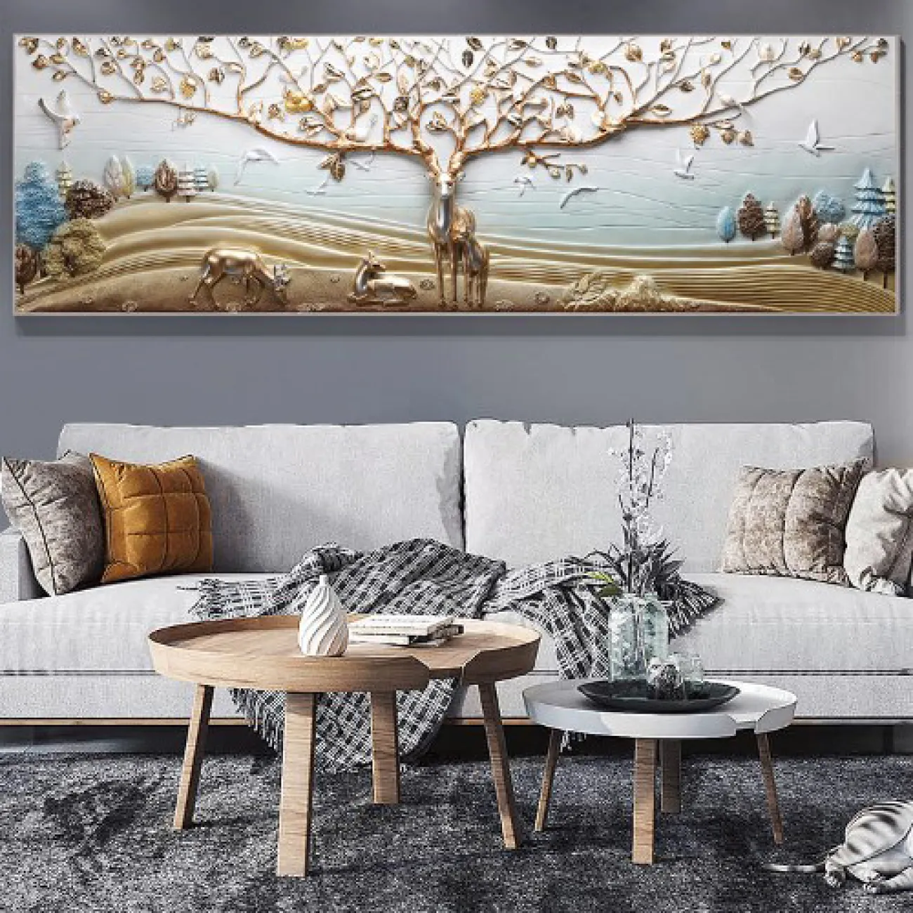 Роскошный настенный декор с оленем для гостиной LaLume DK20403-27