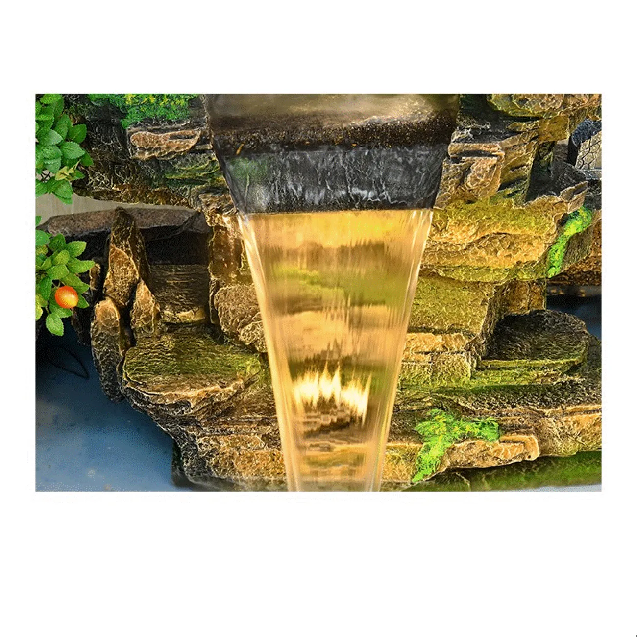 Талисман-фонтан фэн-шуй DK20434-23 с журчащим водой между камнями и скал ручной работы в пасторальном стиле