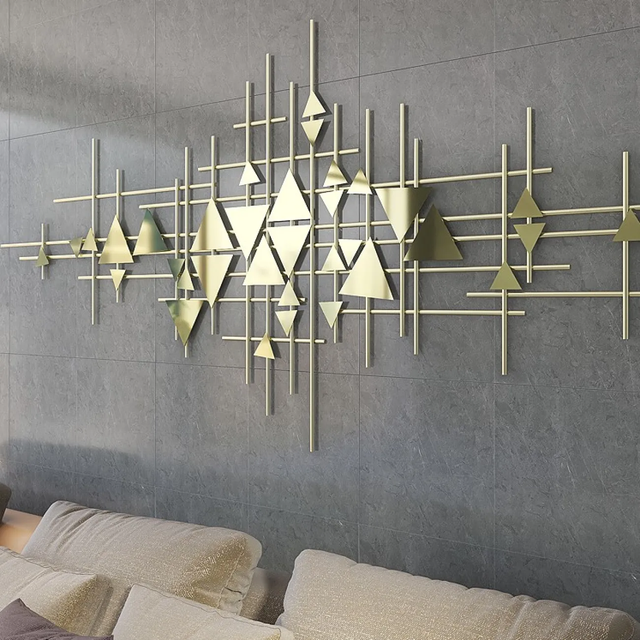 Настенный геометрический декор Bright из кованного железа в скандинавском стиле Настенный геометрический декор Bright из кованного железа в скандинавском стиле