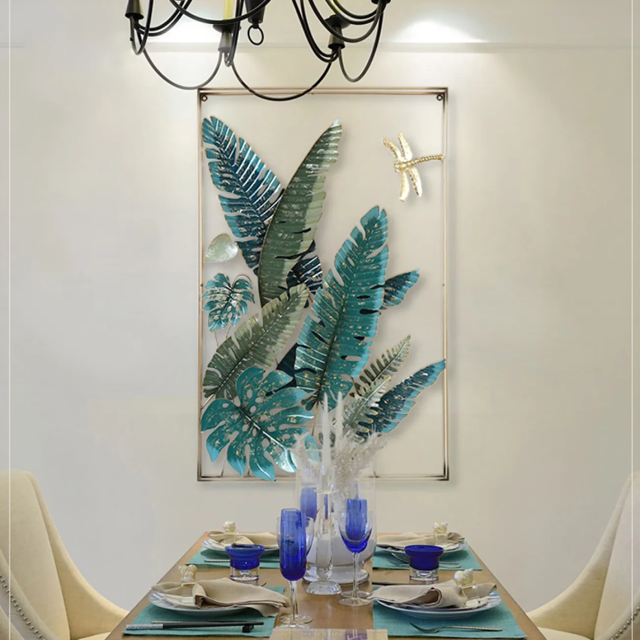 Современный настенный декор в форме листьев LaLume DK20411-23 Современный настенный декор в форме листьев LaLume DK20411-23