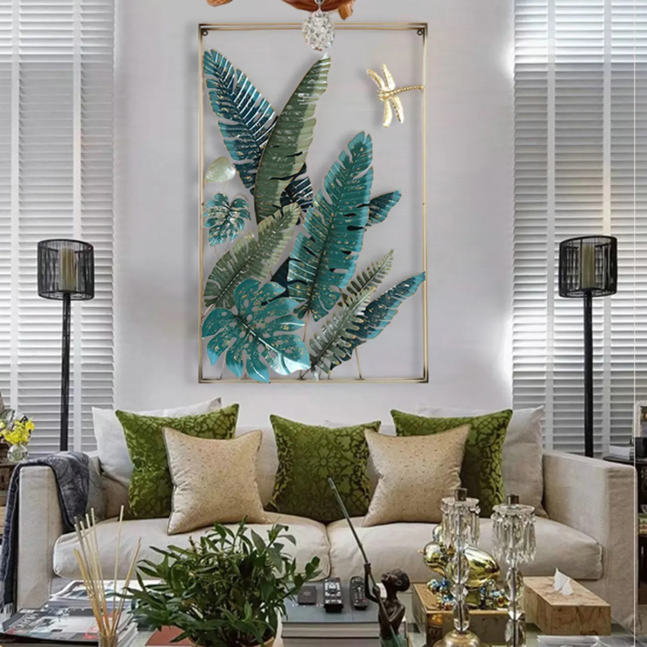 Современный настенный декор в форме листьев LaLume DK20411-23 Современный настенный декор в форме листьев LaLume DK20411-23