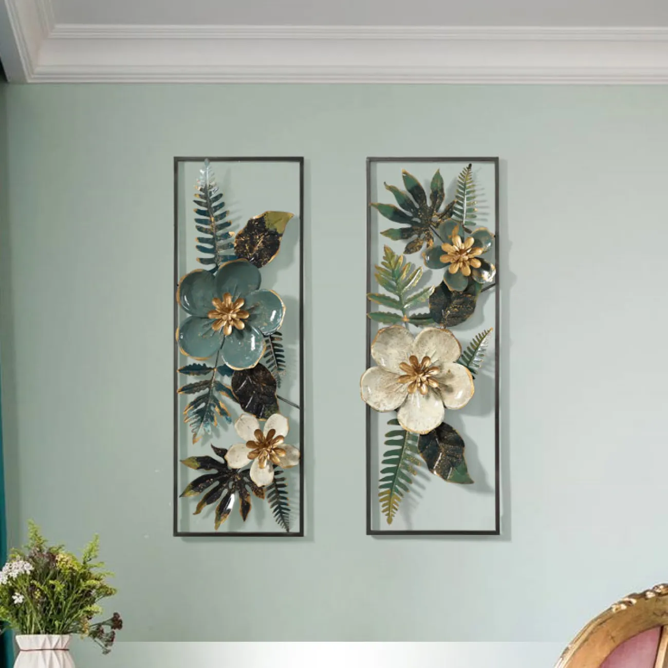 Современный настенный декор в форме листьев LaLume DK20412-23 Современный настенный декор в форме листьев LaLume DK20412-23