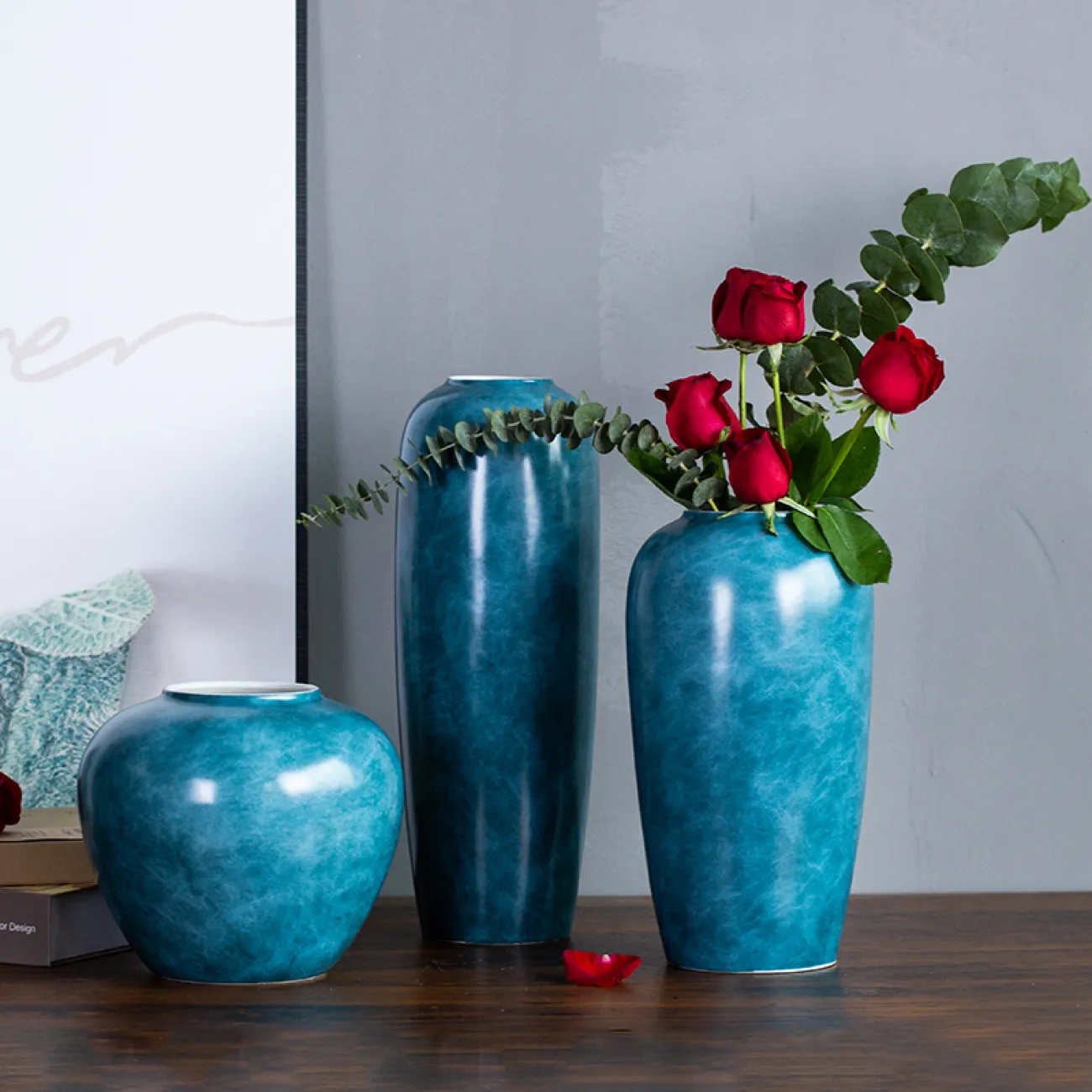 Керамическая ваза для цветов в гостиную LaLume DK20421-23