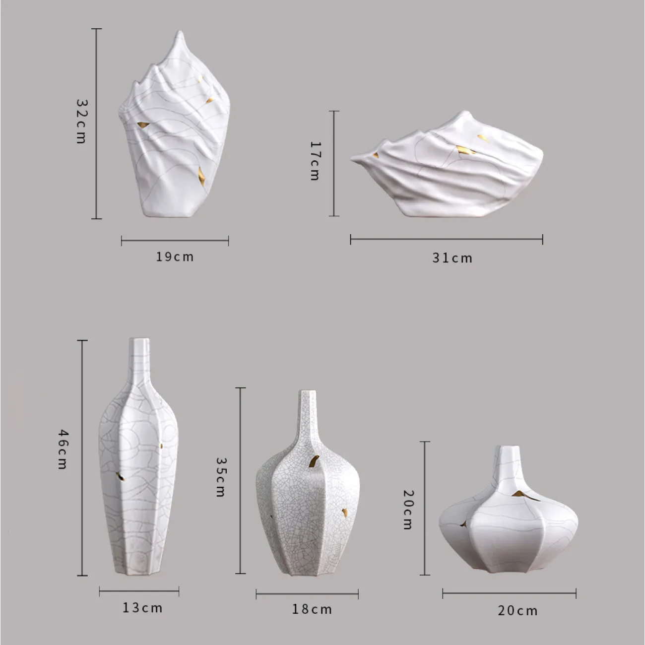 Керамическая ваза для цветов в гостиную LaLume DK20424-23