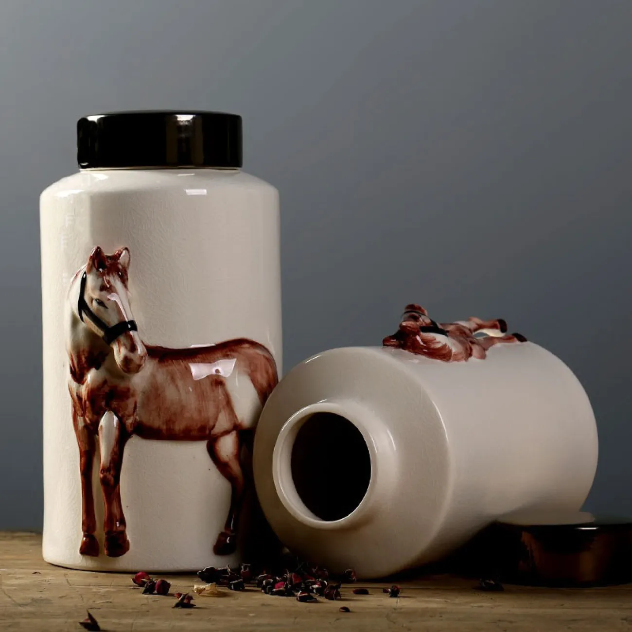 Декоративная керамическая банка для чая в гостиную LaLume DK20426-23