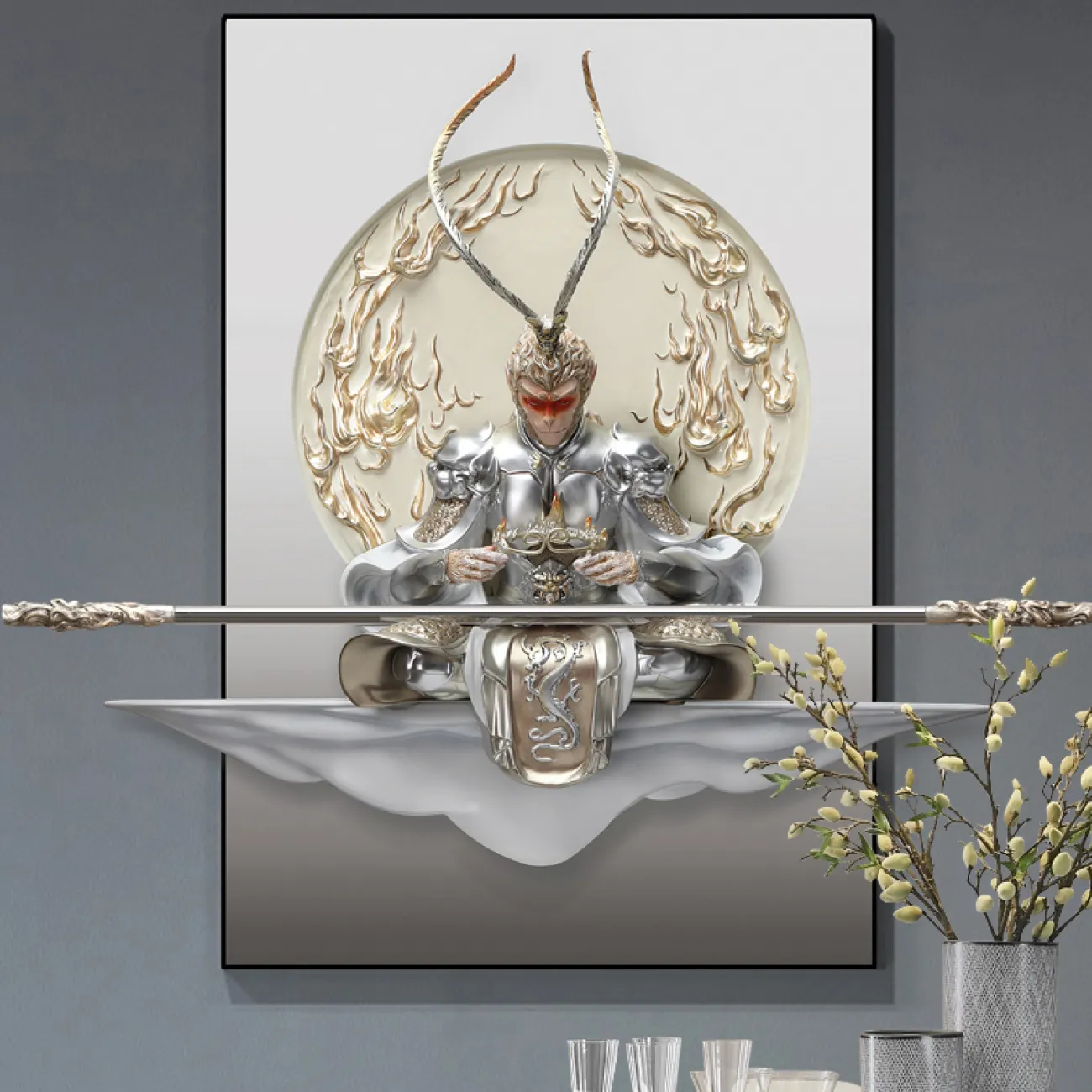 Раскошный трёхмерный настенный декор короля обезьян LaLume DK20447-23