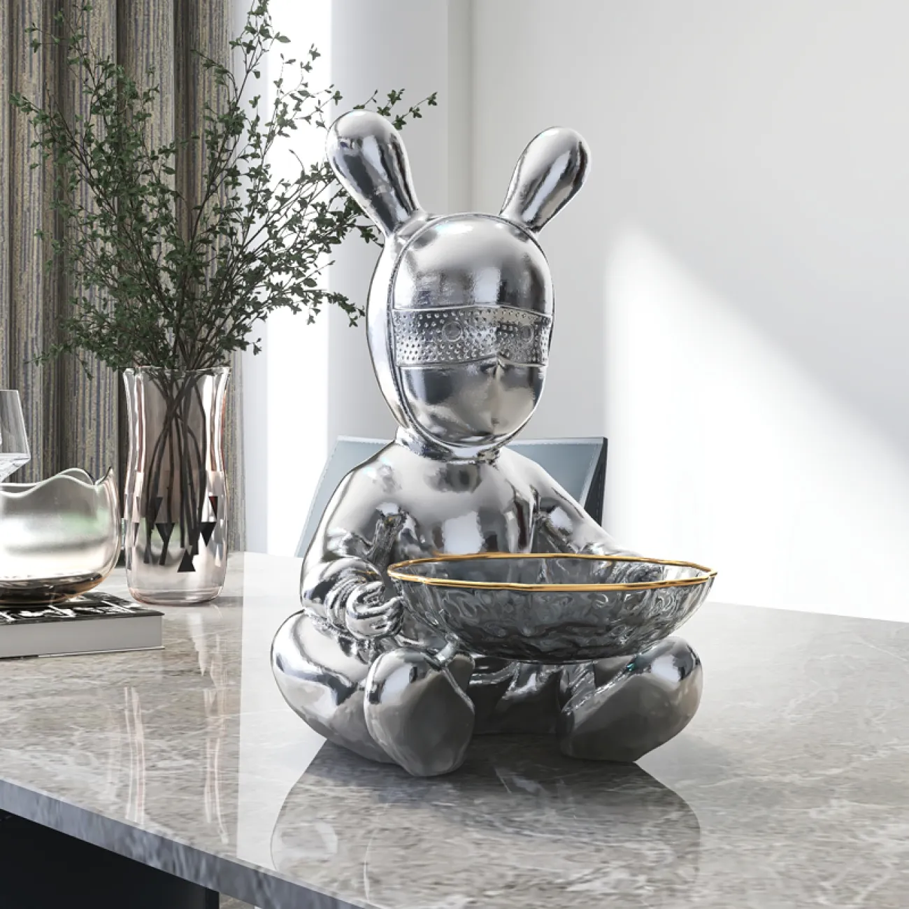 Роскошная статуэтка-конфетница для гостиной LaLume DK20461-23 Роскошная статуэтка-конфетница для гостиной LaLume DK20461-23