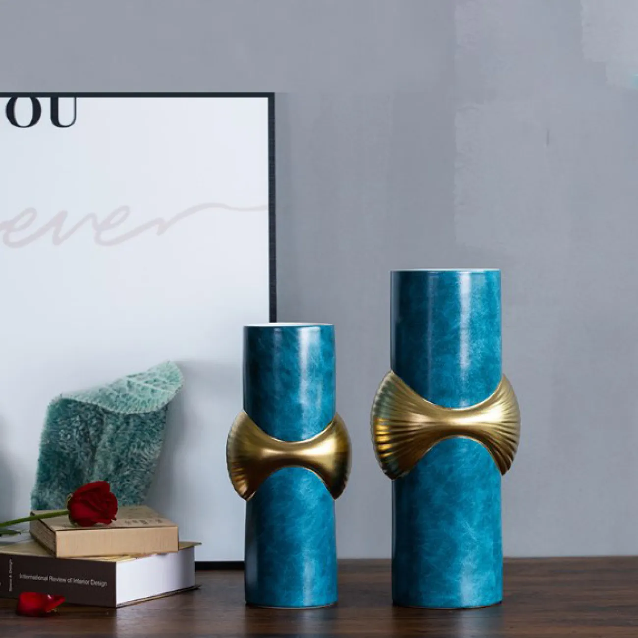 Роскошная декоративная ваза для гостиной LaLume DK20466-23 Роскошная декоративная ваза для гостиной LaLume DK20466-23