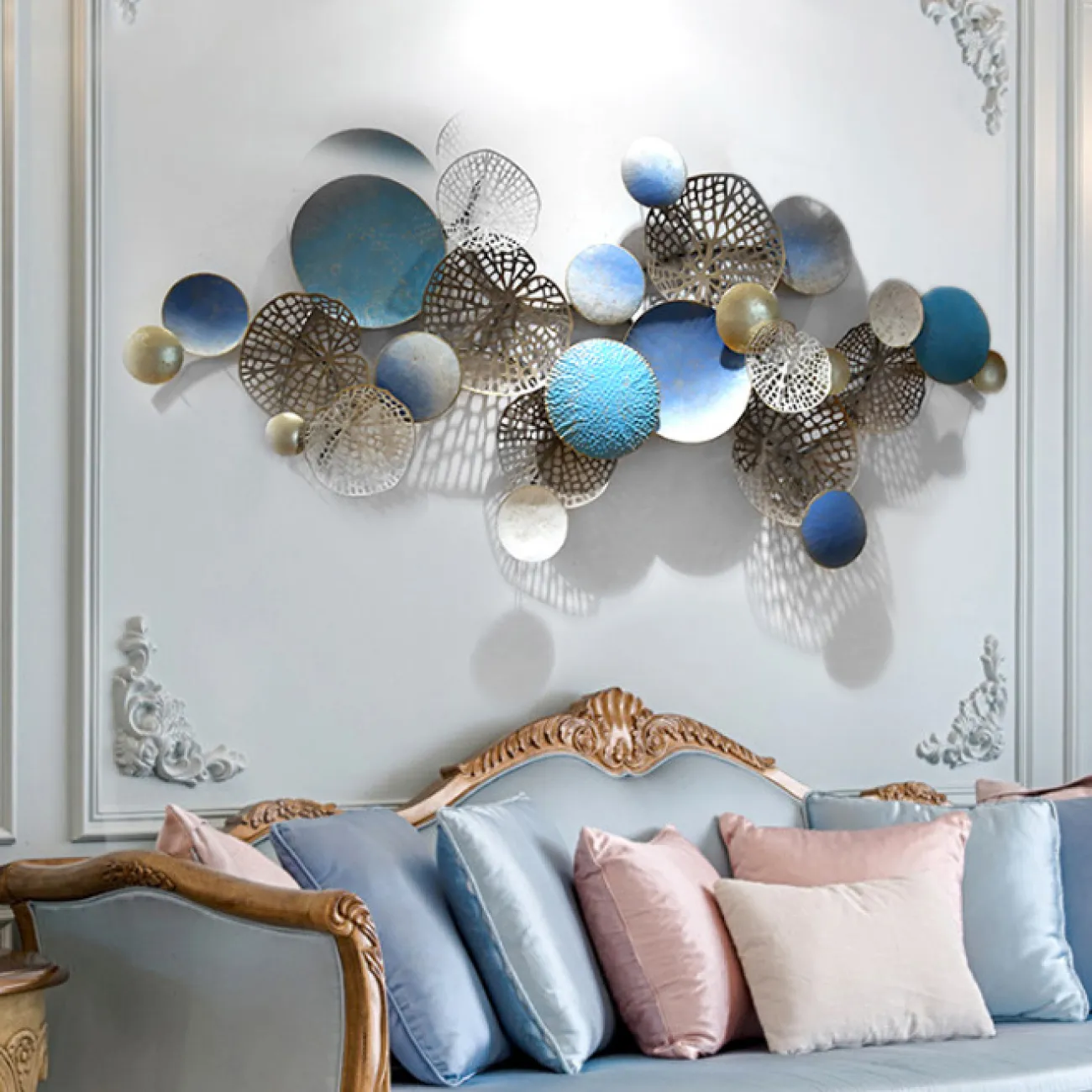 Европейский металлический настенный декор для гостиной в Современном стиле LaLume DK20519-23