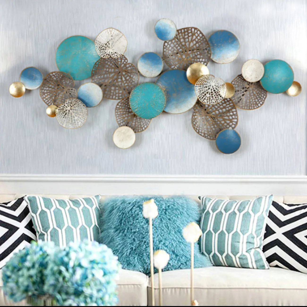 Европейский металлический настенный декор для гостиной в Современном стиле LaLume DK20519-23