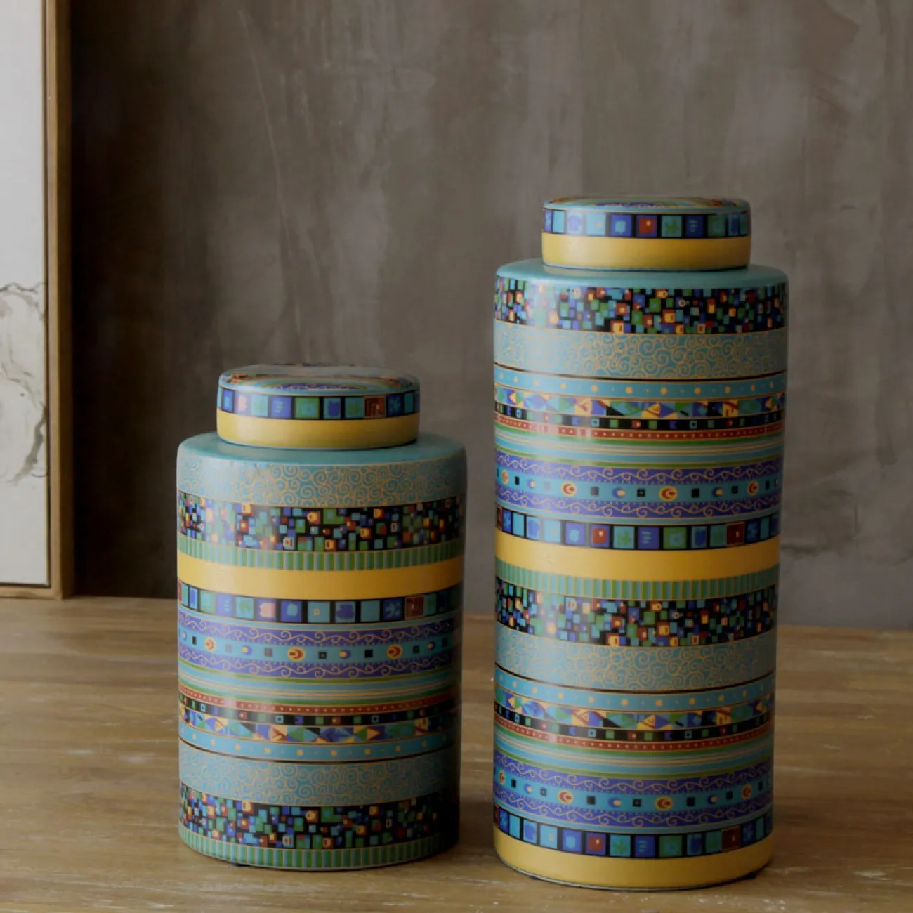 Неоклассическая настольная ваза с крышкой для гостиной LaLume DK20536-23