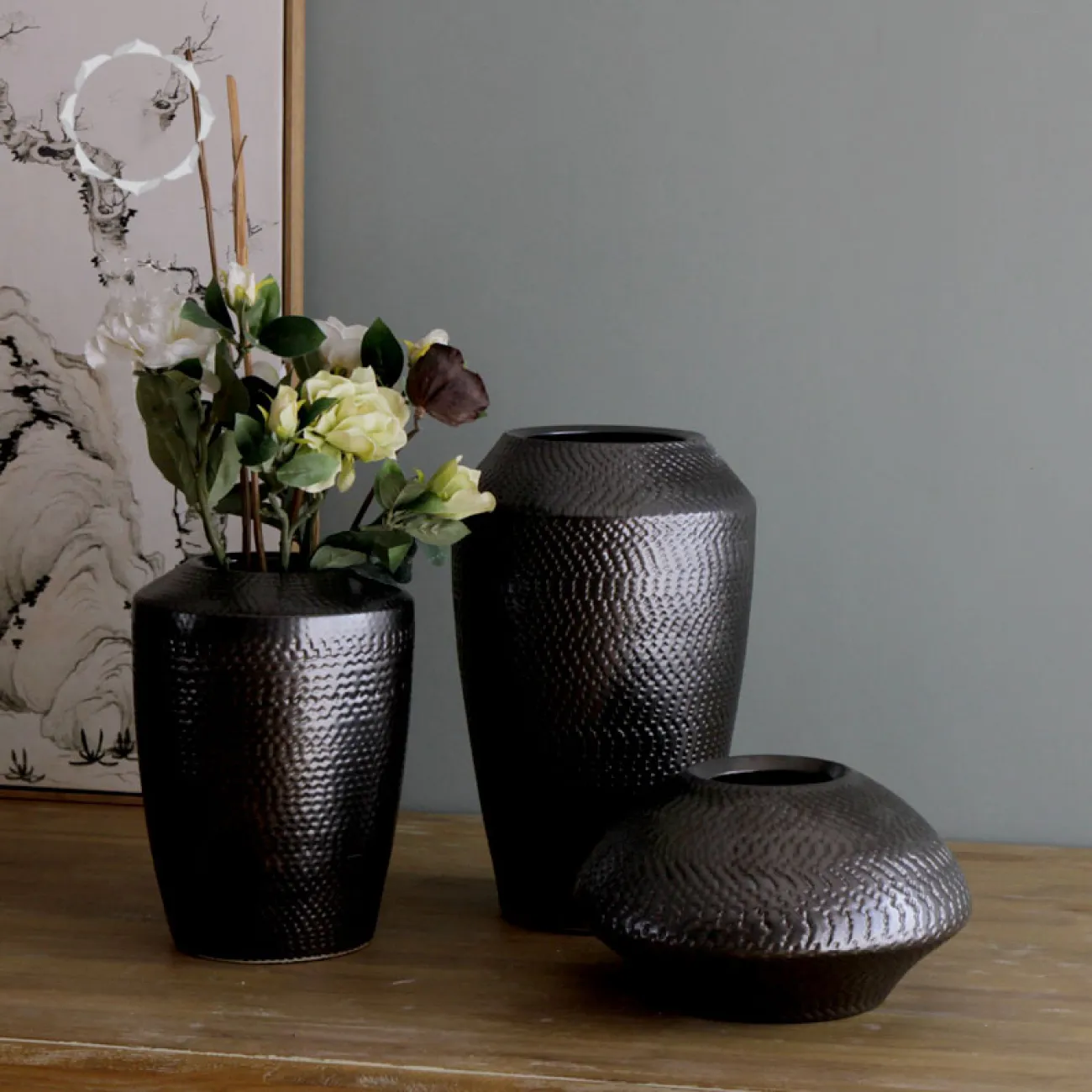 Минималистичная керамическая ваза для гостиной в Неоклассическом стиле LaLume DK20541-23