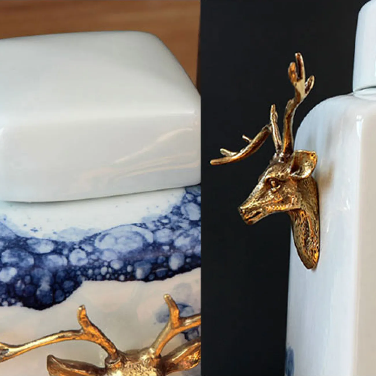 Квадратная декоративная ваза с оленем для гостиной в Китайском стиле LaLume DK20560-23