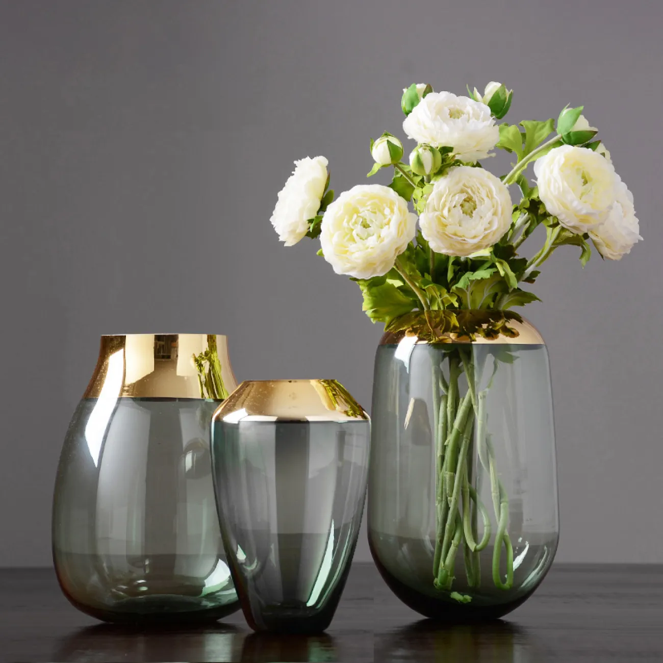 Роскошная стеклянная прозрачная ваза для гостиной в Современном стиле LaLume DK20565-23 Роскошная стеклянная прозрачная ваза для гостиной в Современном стиле LaLume DK20565-23