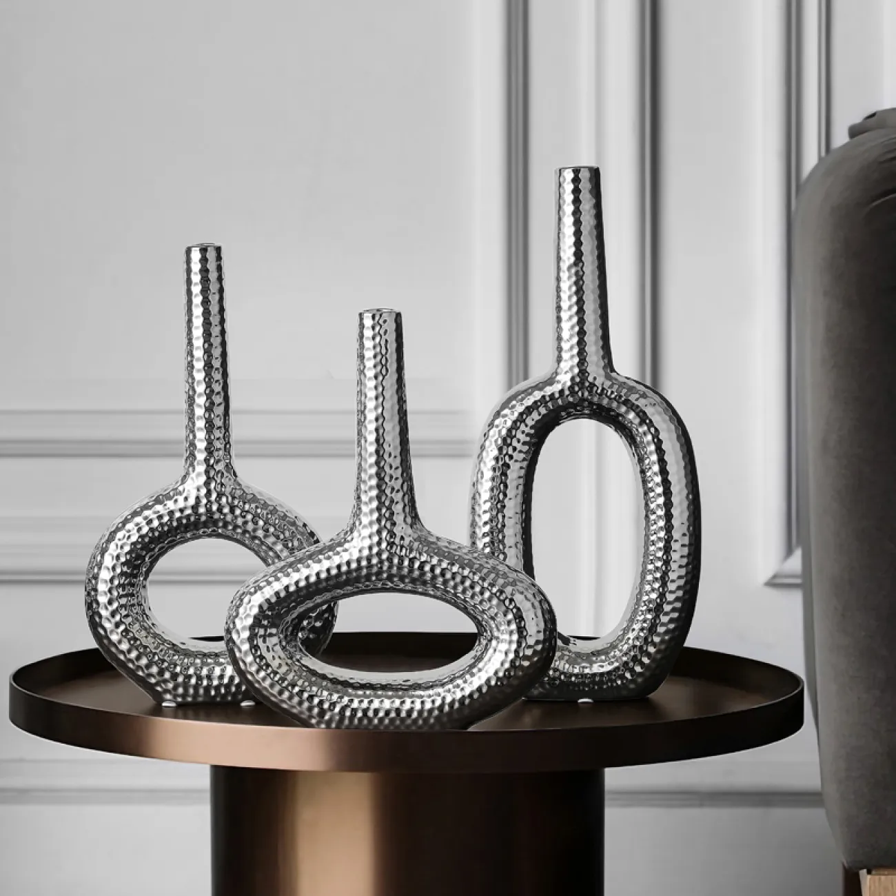 Неоклассическая абстрактная геометрическая ваза для гостиной LaLume DK20566-23 Неоклассическая абстрактная геометрическая ваза для гостиной LaLume DK20566-23