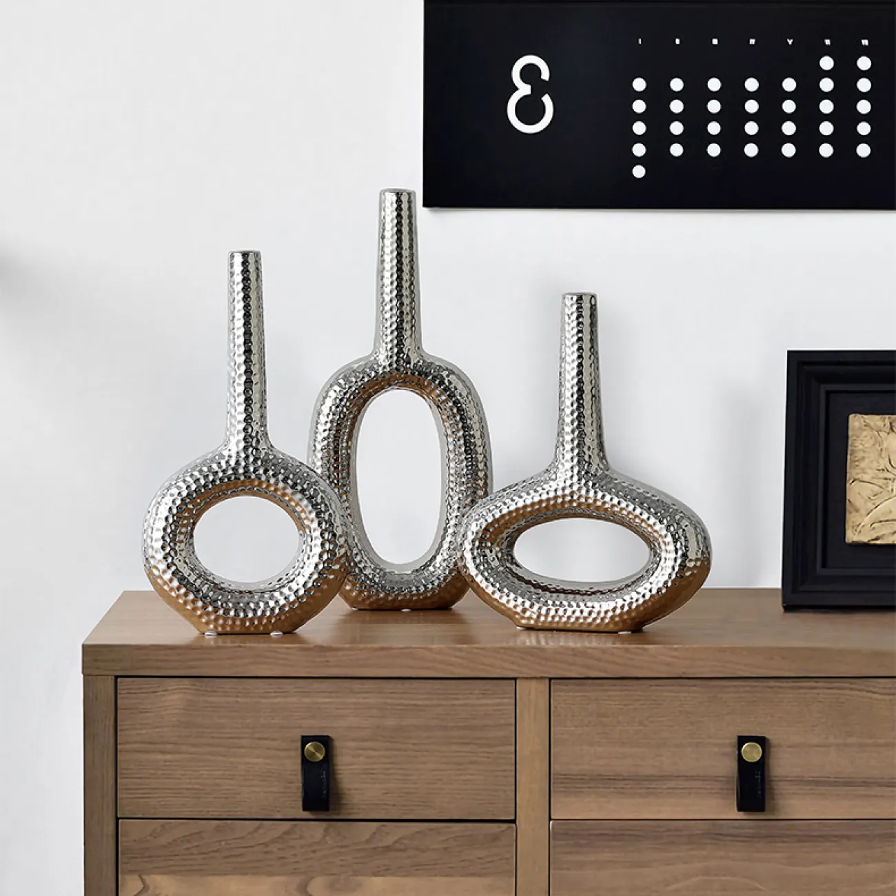 Неоклассическая абстрактная геометрическая ваза для гостиной LaLume DK20566-23 Неоклассическая абстрактная геометрическая ваза для гостиной LaLume DK20566-23