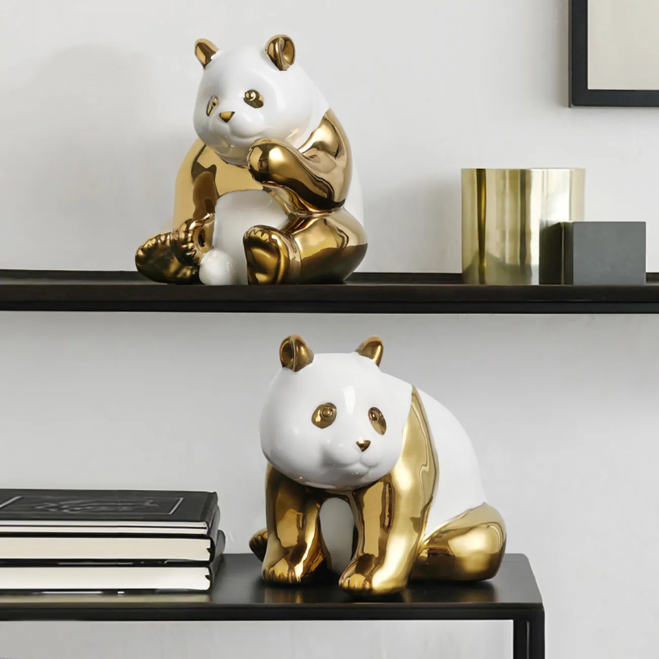 Минималистичная керамическая статуэтка панды для гостиной в Современном стиле LaLume DK20588-23 Минималистичная керамическая статуэтка панды для гостиной в Современном стиле LaLume DK20588-23