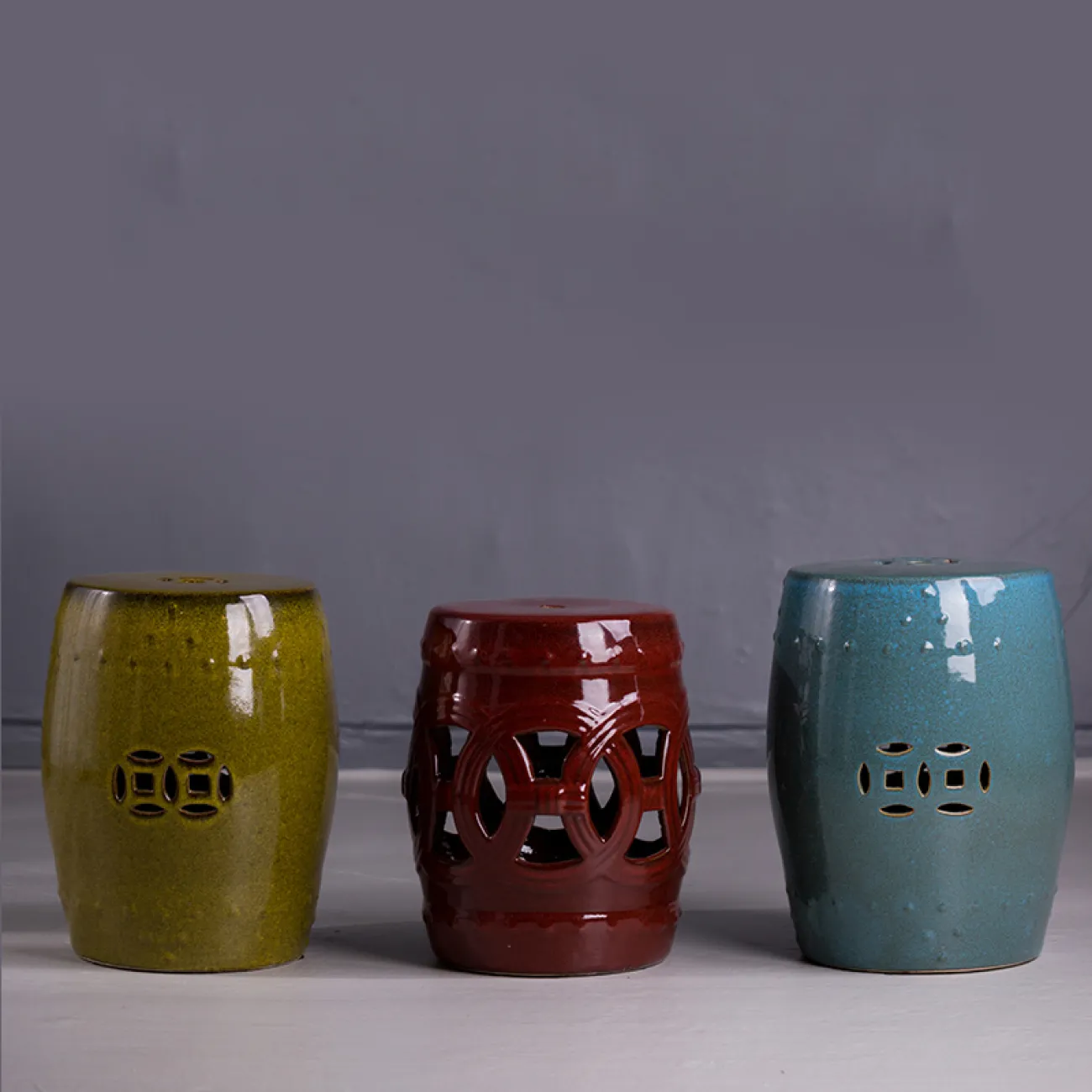 Креативный керамический табурет для одевания обуви в стиле Американский кантри LaLume DK20603-23