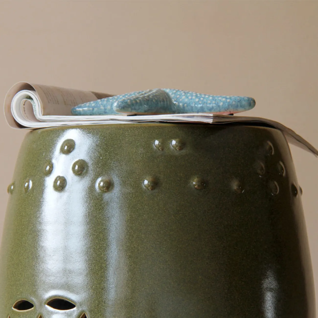 Креативный керамический табурет для одевания обуви в стиле Американский кантри LaLume DK20603-23