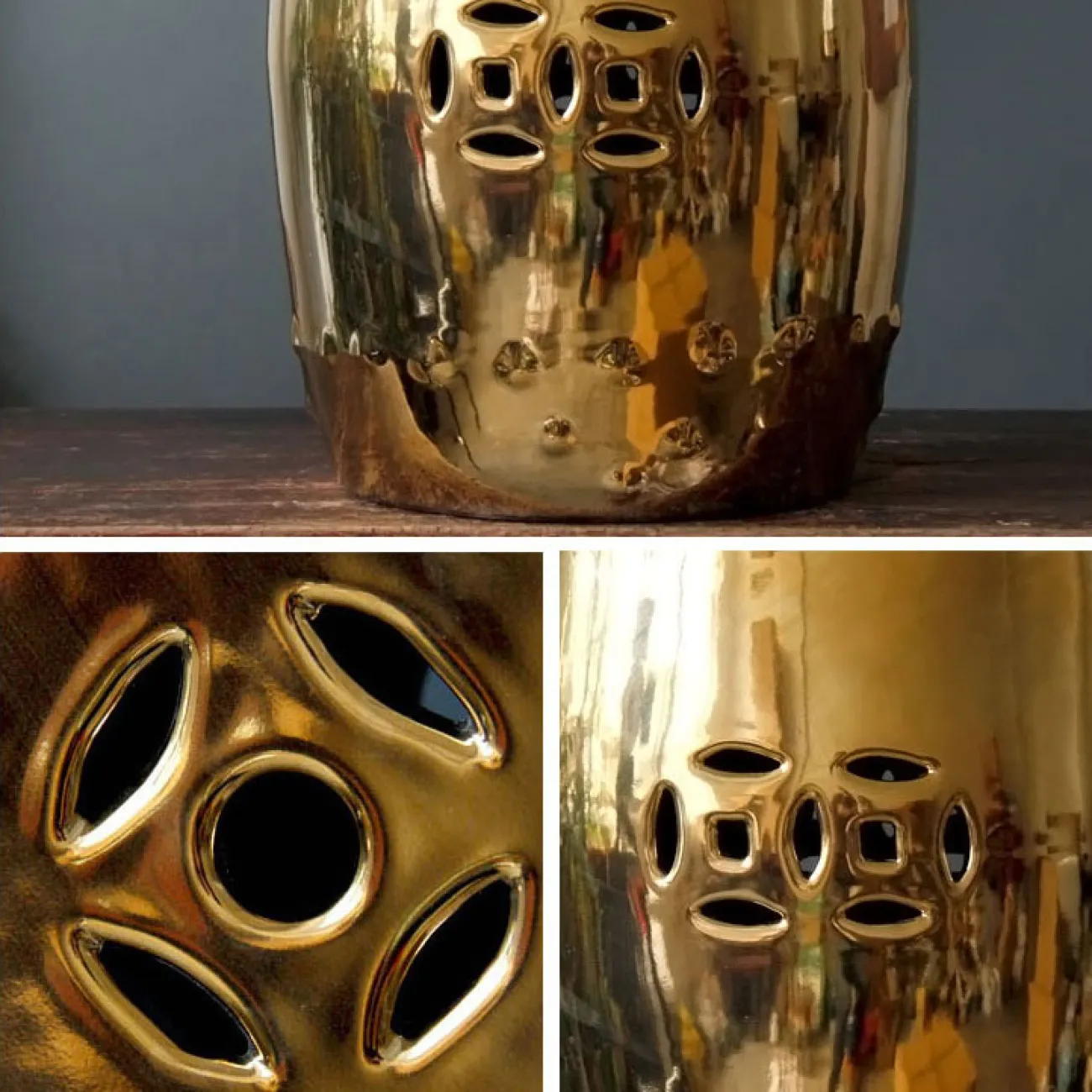 Минималистичный напольный керамический табурет для одевания обуви в Современном стиле LaLume DK20605-23