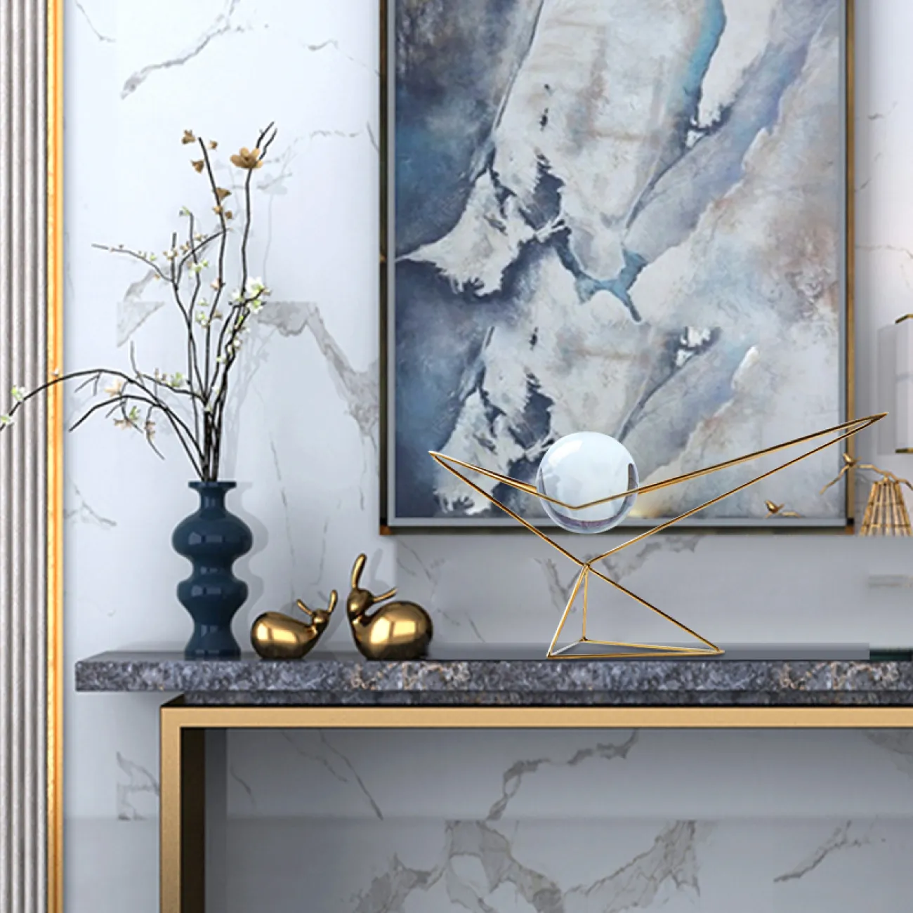 Креативный интерьерный декор с хрустальным шаром для гостиной в Европейском стиле LaLume DK20669-23