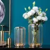 Роскошная стеклянная ваза с металлическим каркасом LaLume DK20675-23