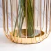 Роскошная стеклянная ваза с металлическим каркасом LaLume DK20675-23