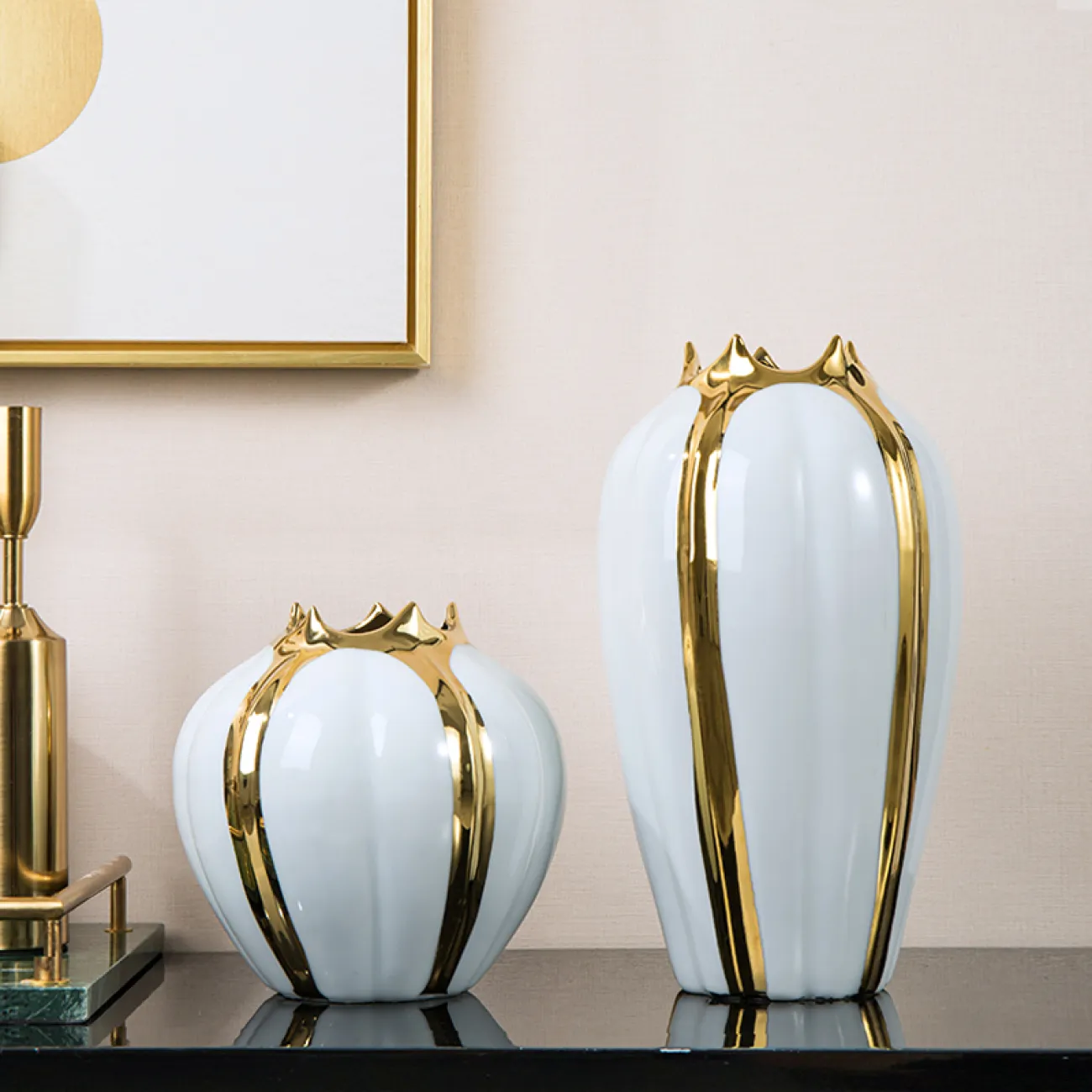 Современная керамическая ваза для цветов в Скандинавском стиле LaLume DK20679-23 Современная керамическая ваза для цветов в Скандинавском стиле LaLume DK20679-23