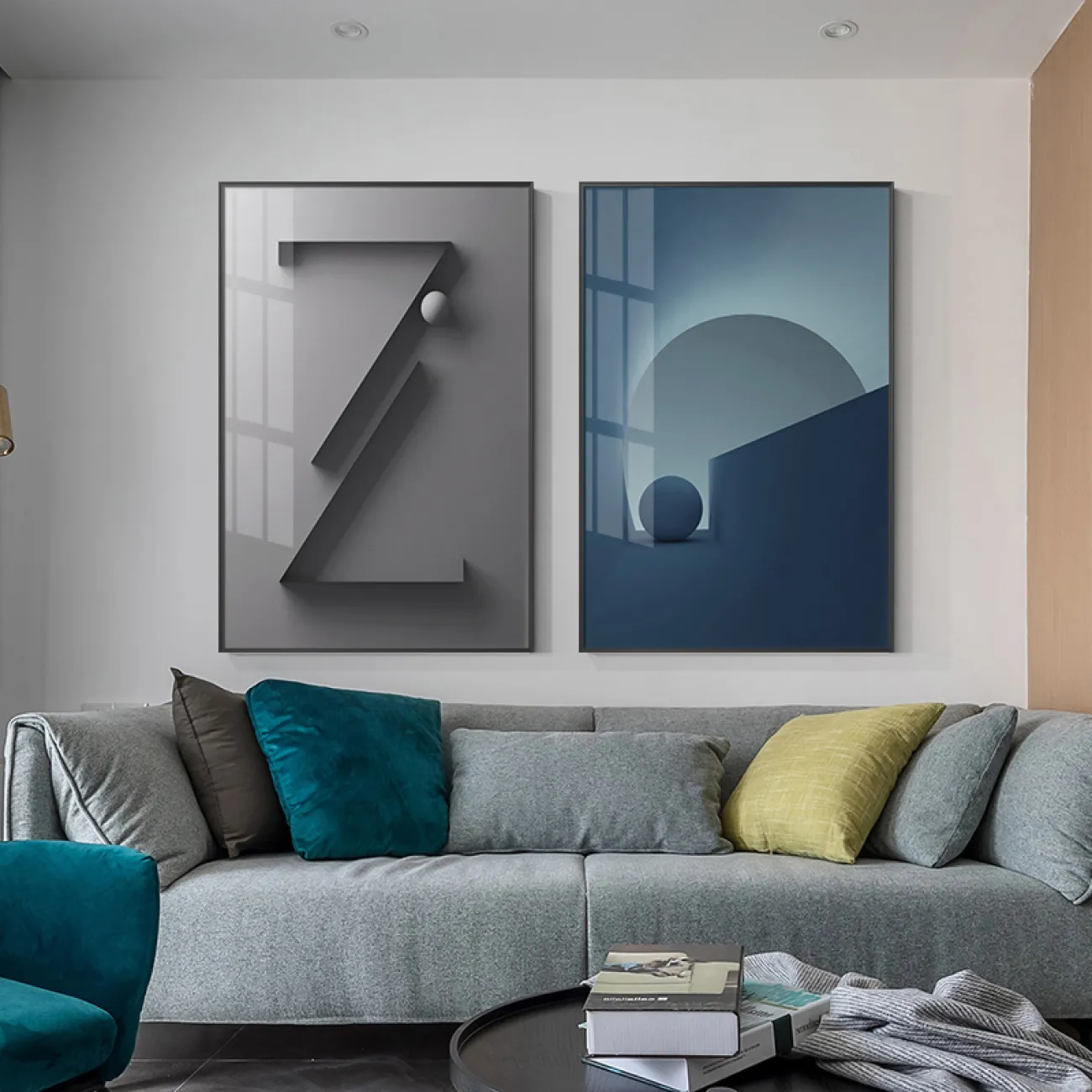 Роскошная абстрактная картина в форме букв для гостиной в Современном стиле LaLume DK20717-23