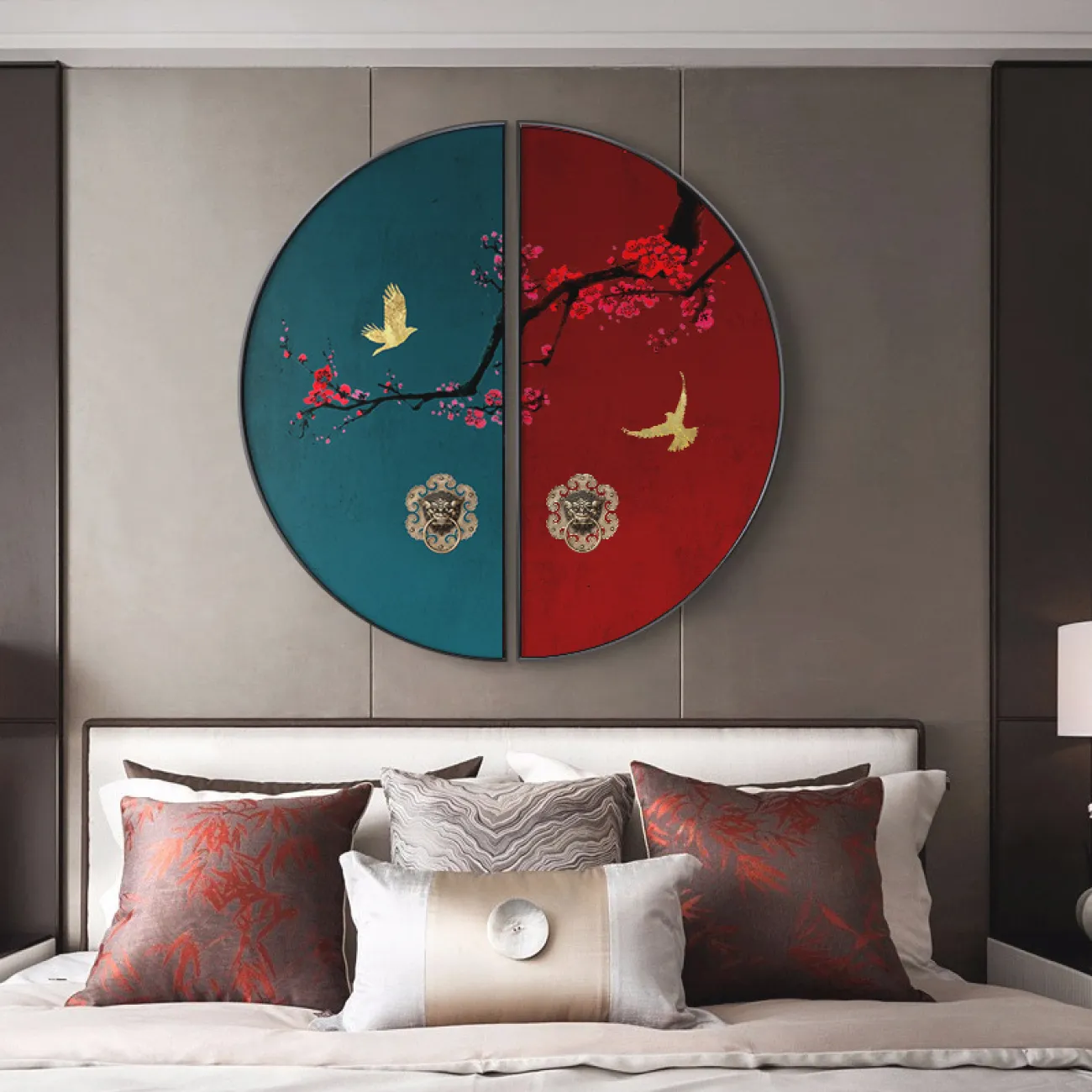 Современная декоративная картина для гостиной в Китайском стиле LaLume DK20750-23