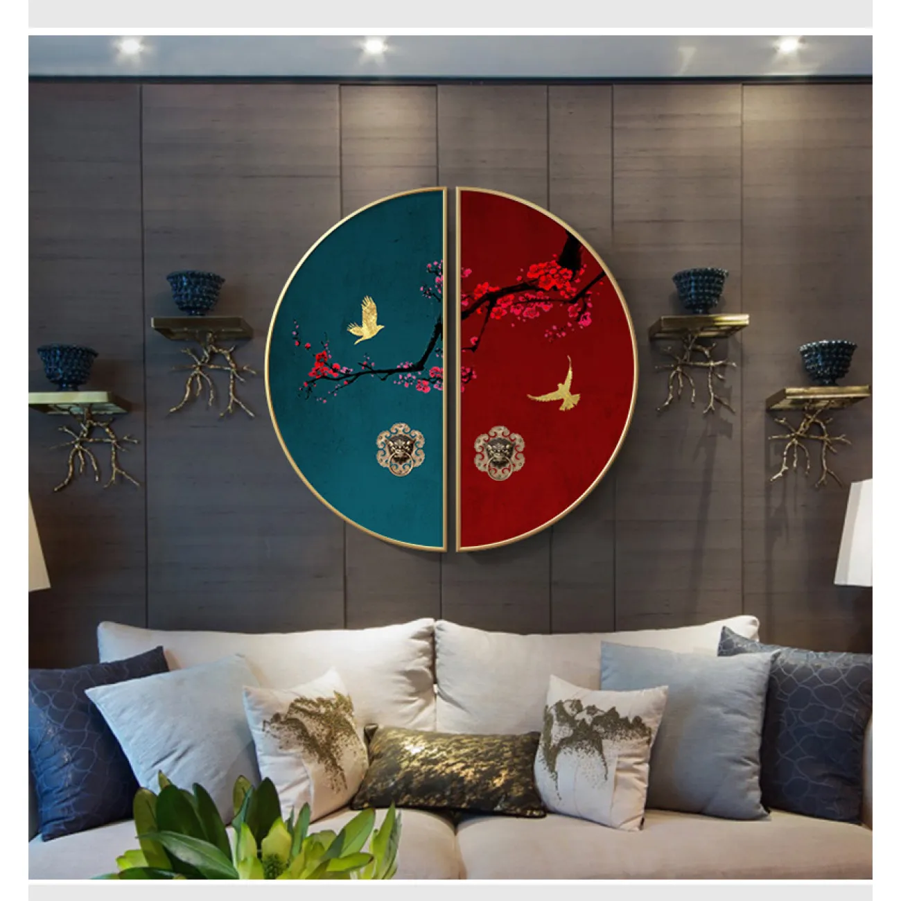 Современная декоративная картина для гостиной в Китайском стиле LaLume DK20750-23