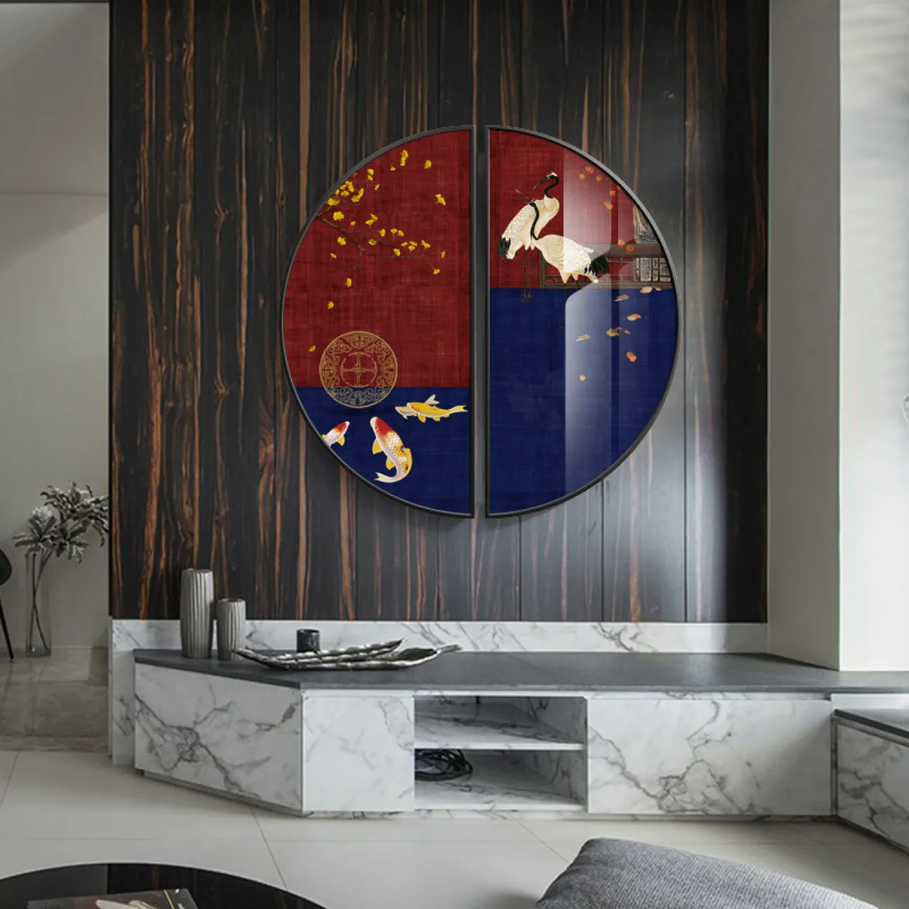 Современная декоративная картина для гостиной в Китайском стиле LaLume DK20750-23