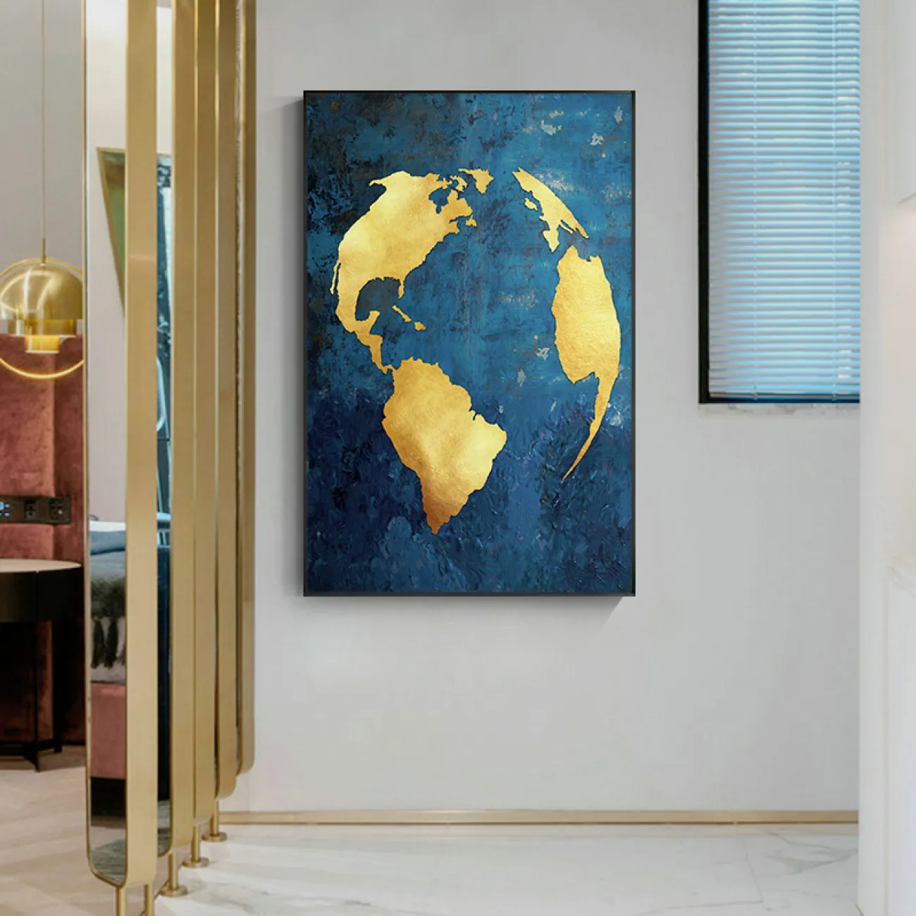 Минималистичная картина с картой мира для гостиной в Современном стиле LaLume DK20773-23