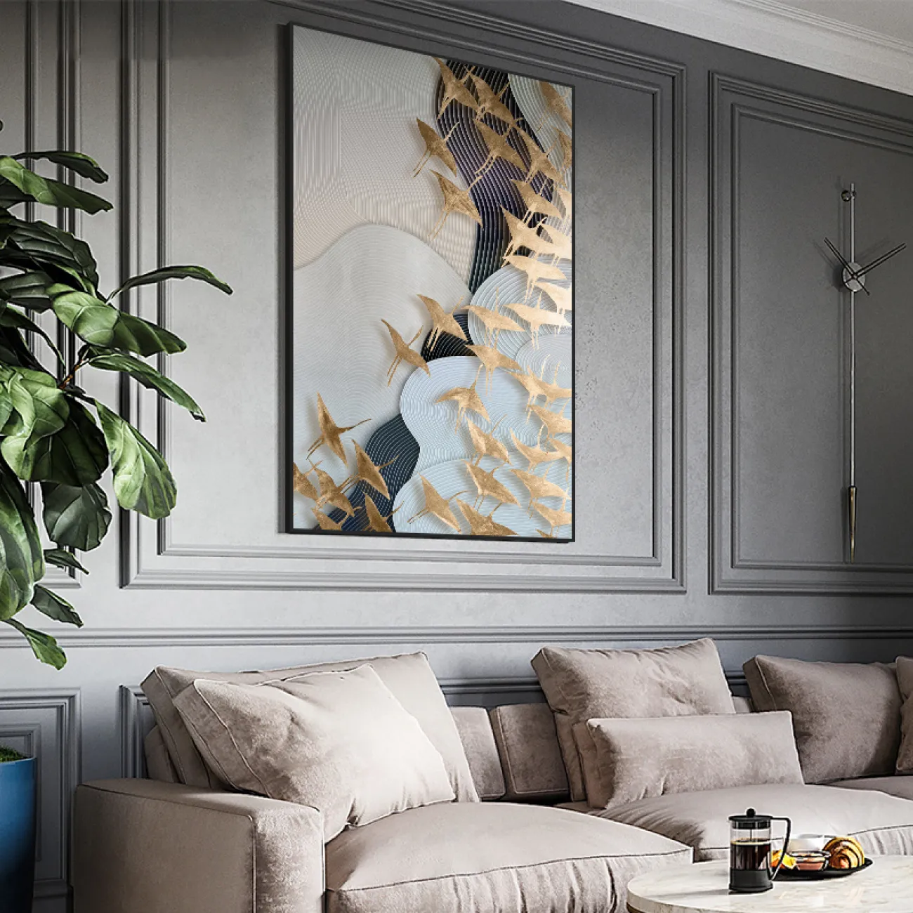 Роскошная минималистичная настенная картина для гостиной в Современном стиле LaLume DK20774-23