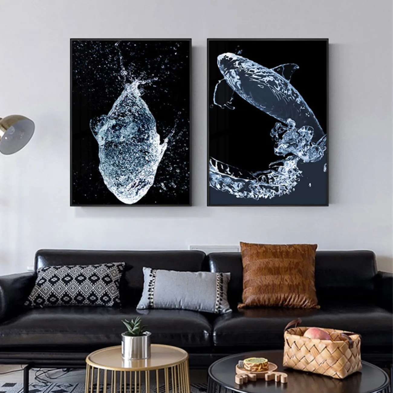 Абстрактная картиная на морскую тему для гостиной в Скандинавском стиле LaLume DK20783-23