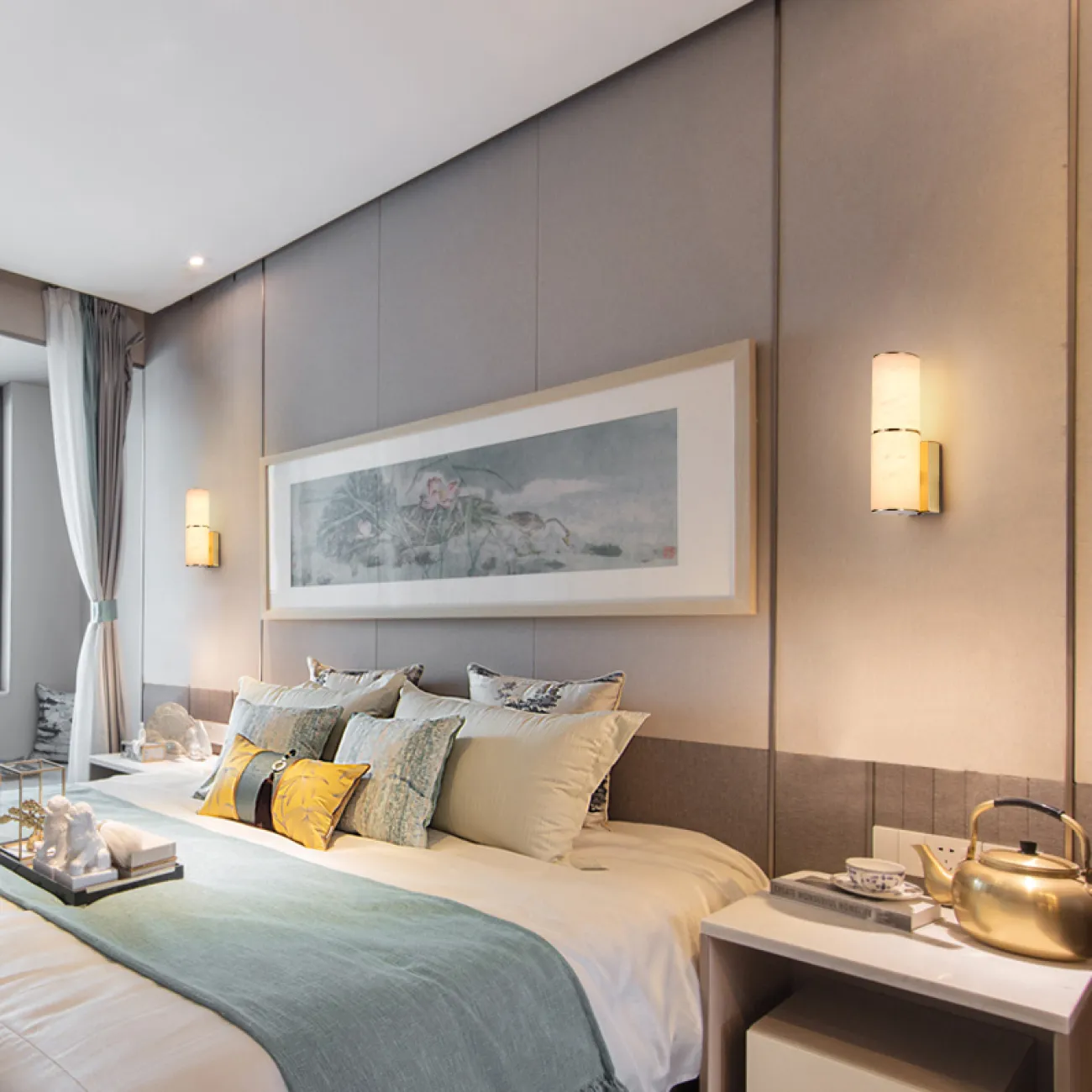 Лёгкий роскошный прикроватный светильник в современном Китайском стиле LaLume DK20796-23 Лёгкий роскошный прикроватный светильник в современном Китайском стиле LaLume DK20796-23