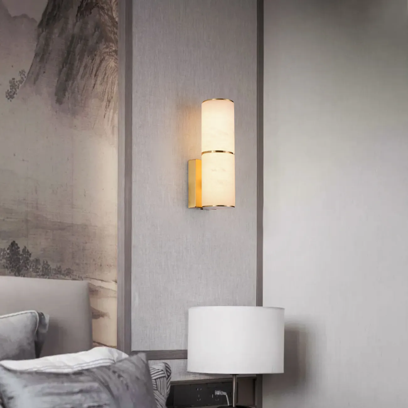 Лёгкий роскошный прикроватный светильник в современном Китайском стиле LaLume DK20796-23 Лёгкий роскошный прикроватный светильник в современном Китайском стиле LaLume DK20796-23