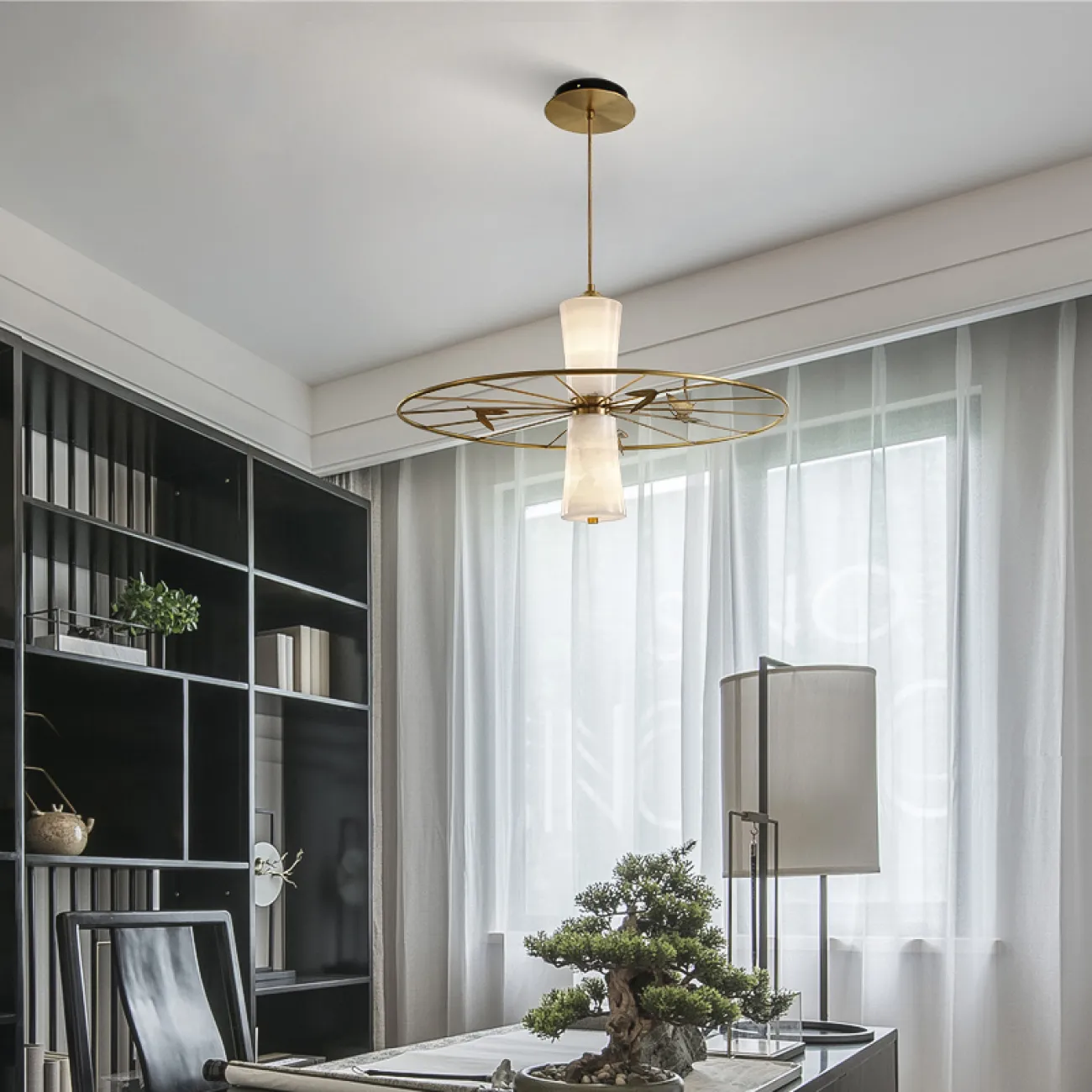 Подвесной потолочный минималистичный светильник в современном Китайском стиле LaLume DK20797-23