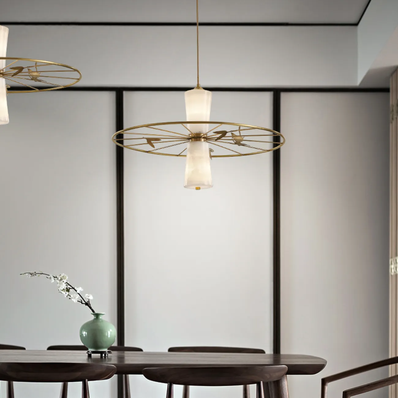 Подвесной потолочный минималистичный светильник в современном Китайском стиле LaLume DK20797-23