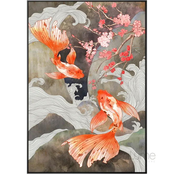 Креативная декоративная картина с оленем и рыбками для гостиной в Современном стиле LaLume DK20799-23 Креативная декоративная картина с оленем и рыбками для гостиной в Современном стиле LaLume DK20799-23