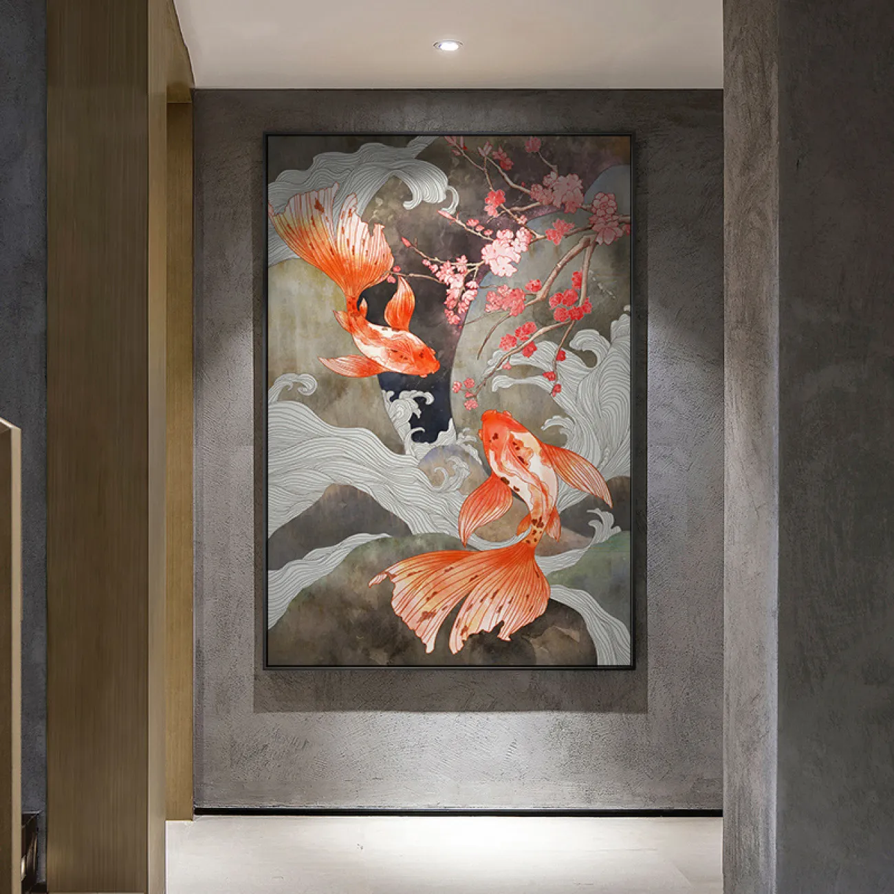 Креативная декоративная картина с оленем и рыбками для гостиной в Современном стиле LaLume DK20799-23 Креативная декоративная картина с оленем и рыбками для гостиной в Современном стиле LaLume DK20799-23