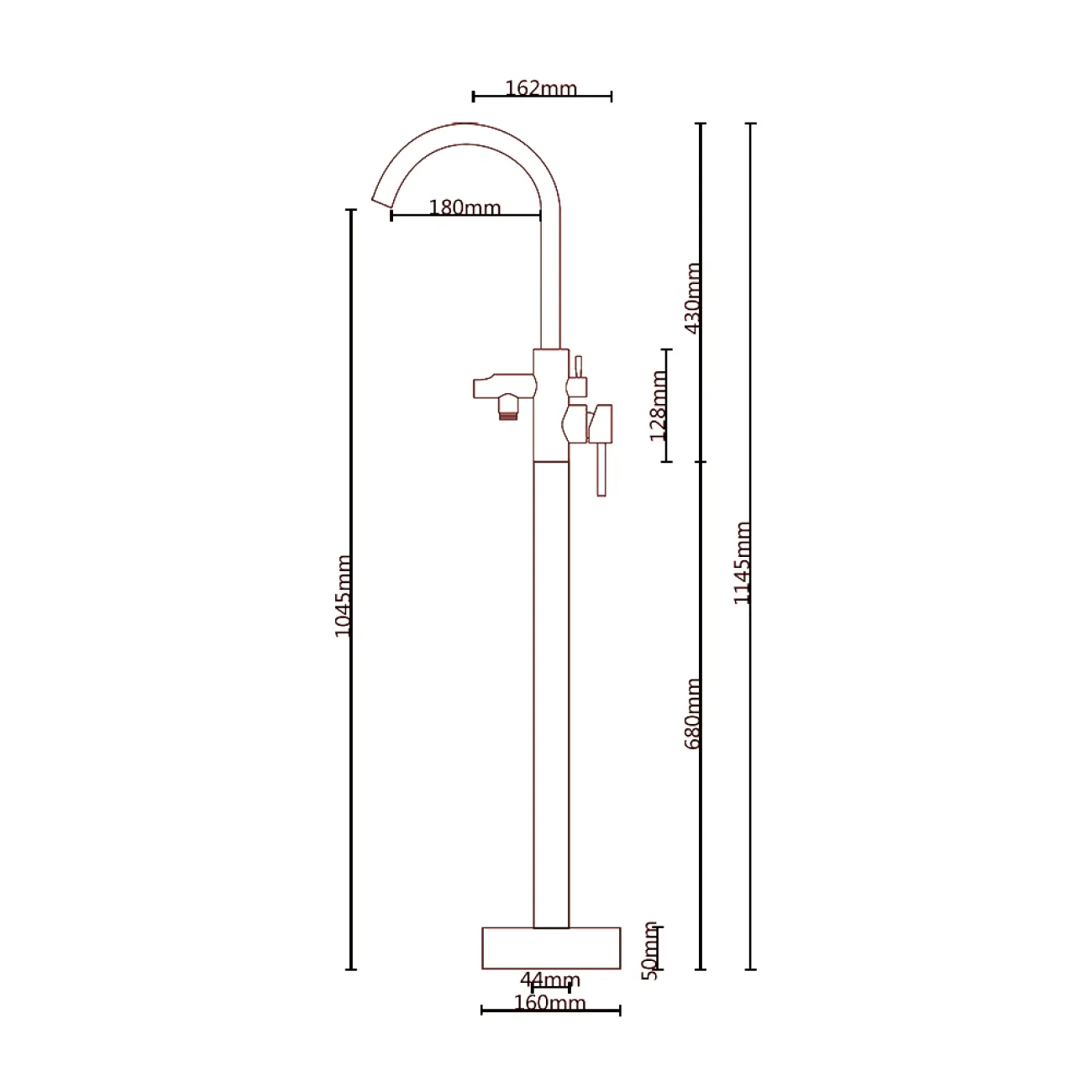Напольный латунный смеситель для ванной в Европейском стиле LaLume MB21102-23