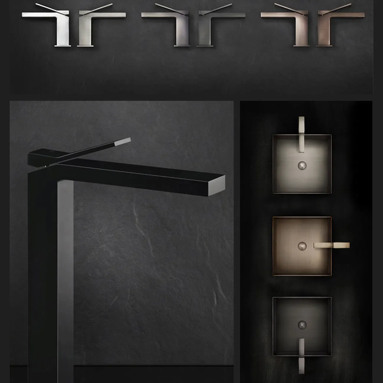 Настольный латунный смеситель для умывальника в Современном стиле LaLume MB21107-23