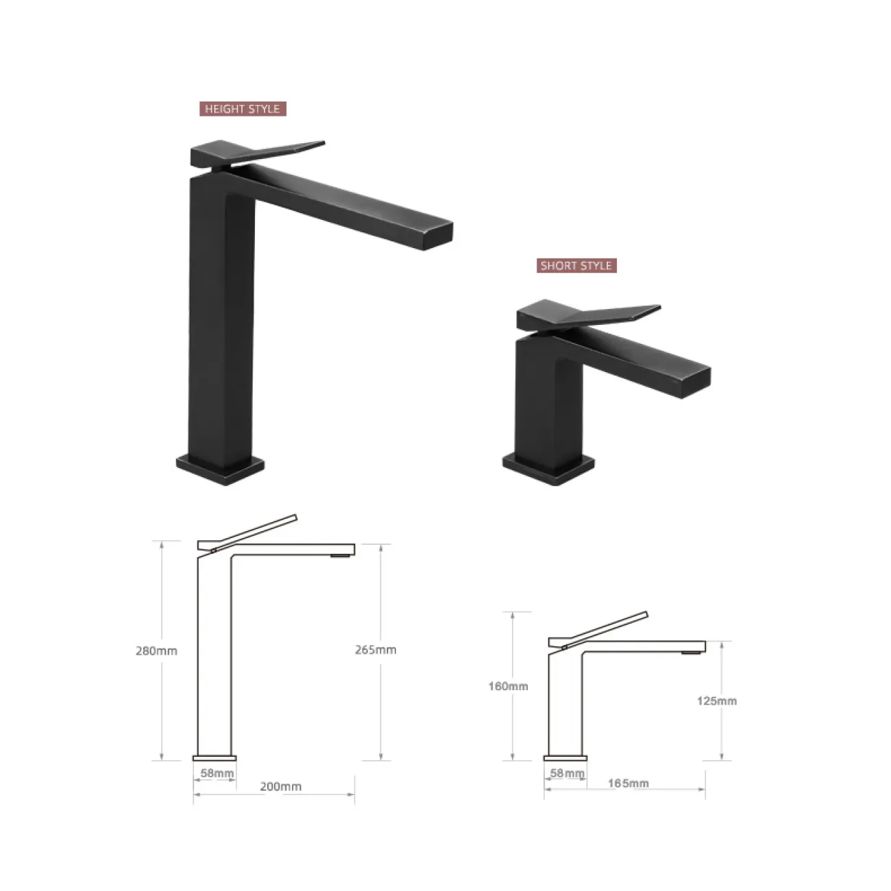 Настольный латунный смеситель для умывальника в Современном стиле LaLume MB21107-23