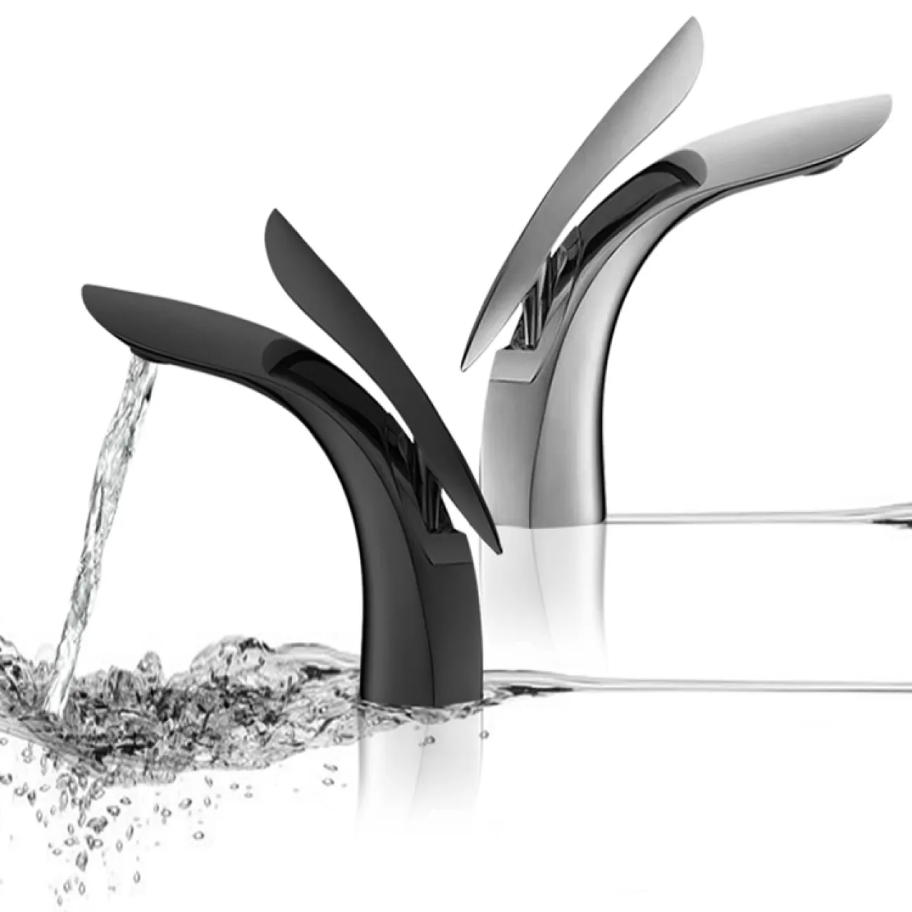 Креативный латунный смеситель для умывальника в Современном стиле LaLume MB21108-23