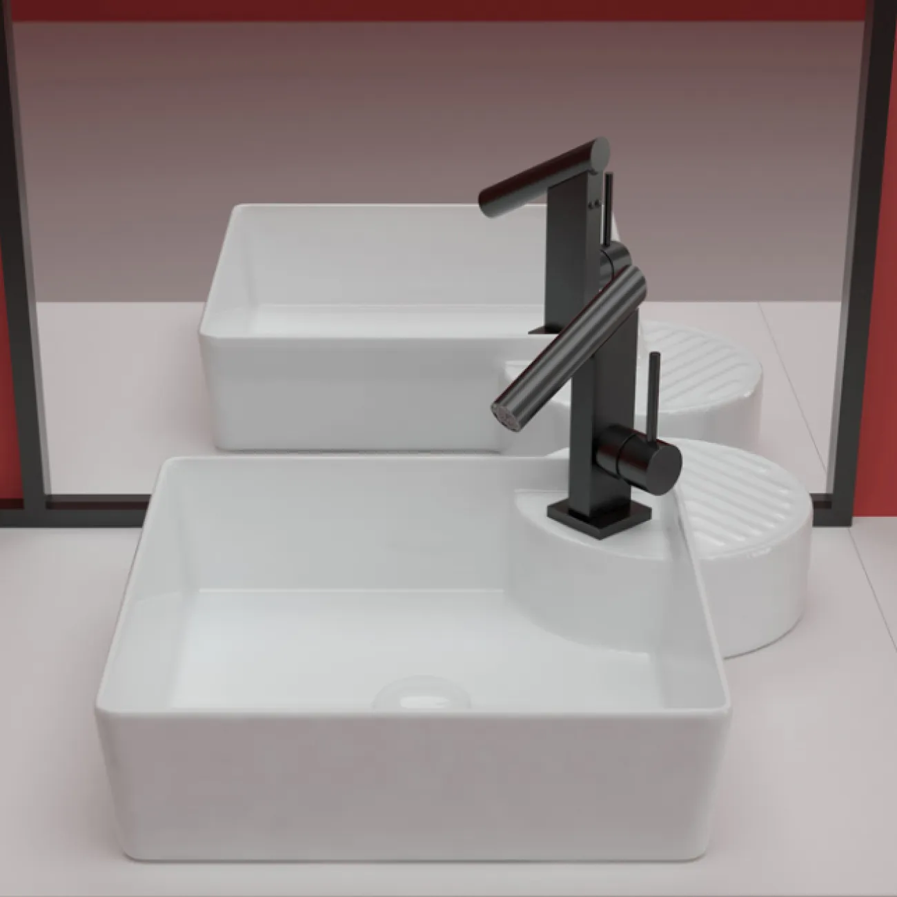 Смеситель с креативным дизайном для умывальника в Современном стиле LaLume MB21111-23