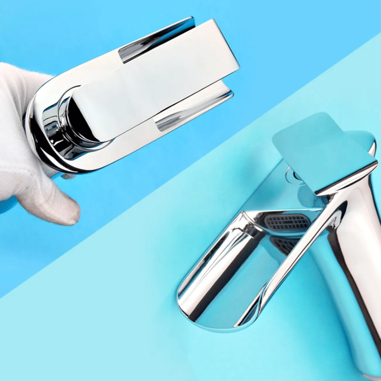 Водопадный латунный смеситель для умывальника в Современном стиле LaLume MB21112-23