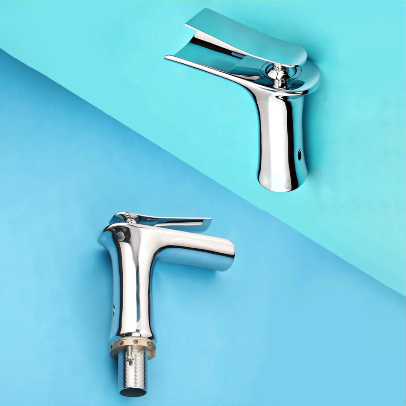 Водопадный латунный смеситель для умывальника в Современном стиле LaLume MB21112-23